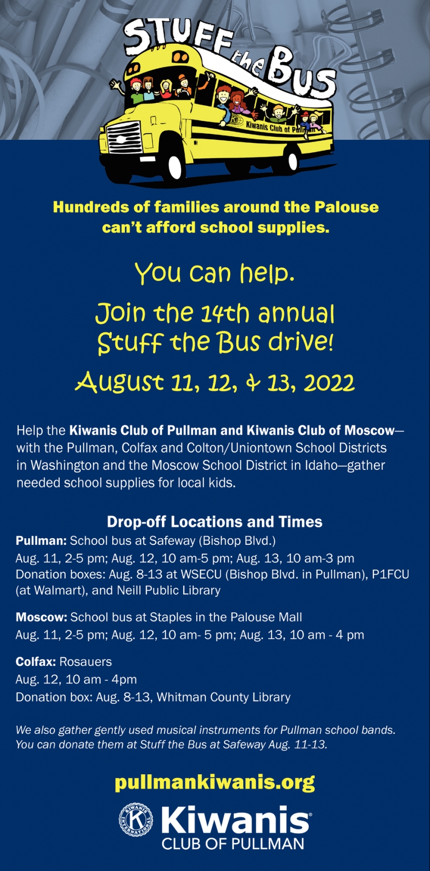 You Can Help, Kiwanis Club of Pullman